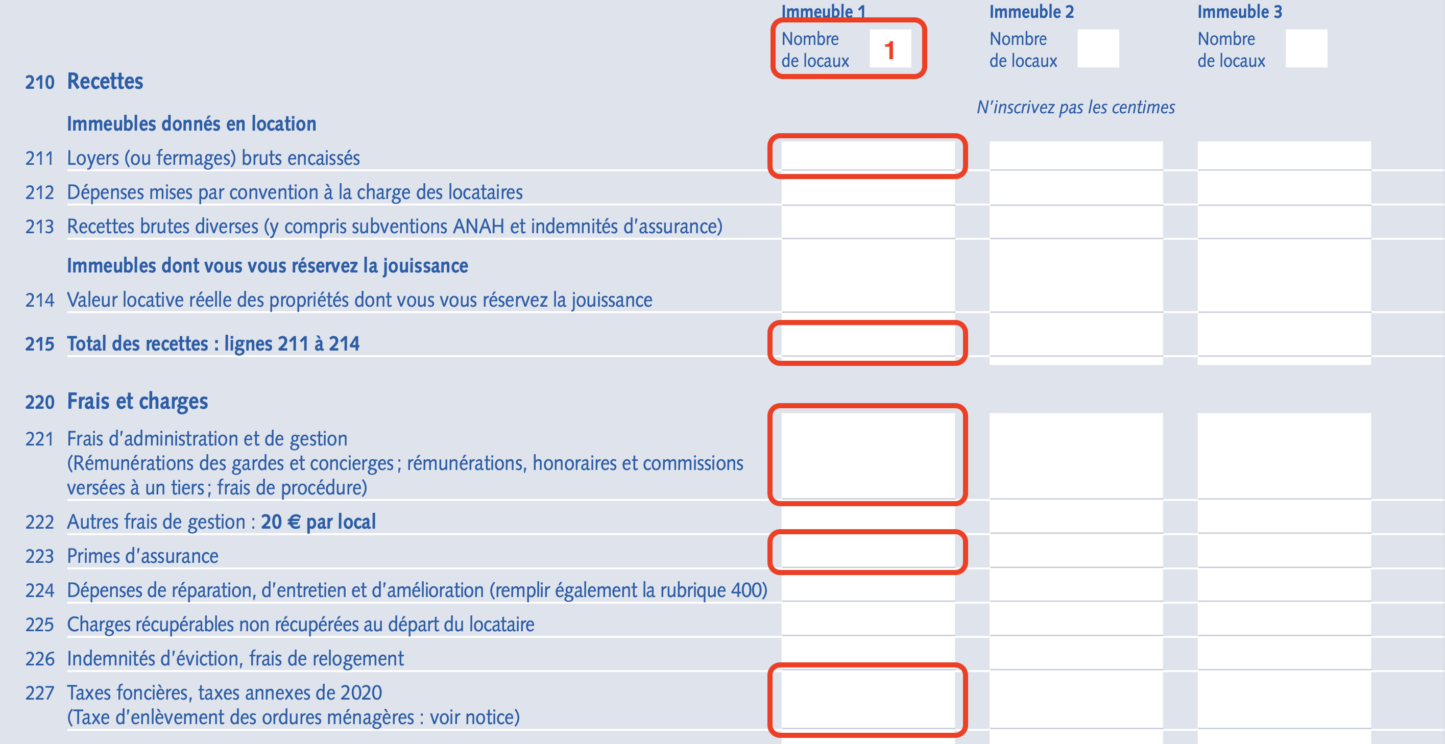recettes et depenses déclaration fiscale pinel